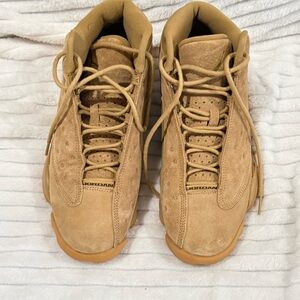 Nike Air Jordan 13 Wheat Suede High-Top Sneakers - Tan